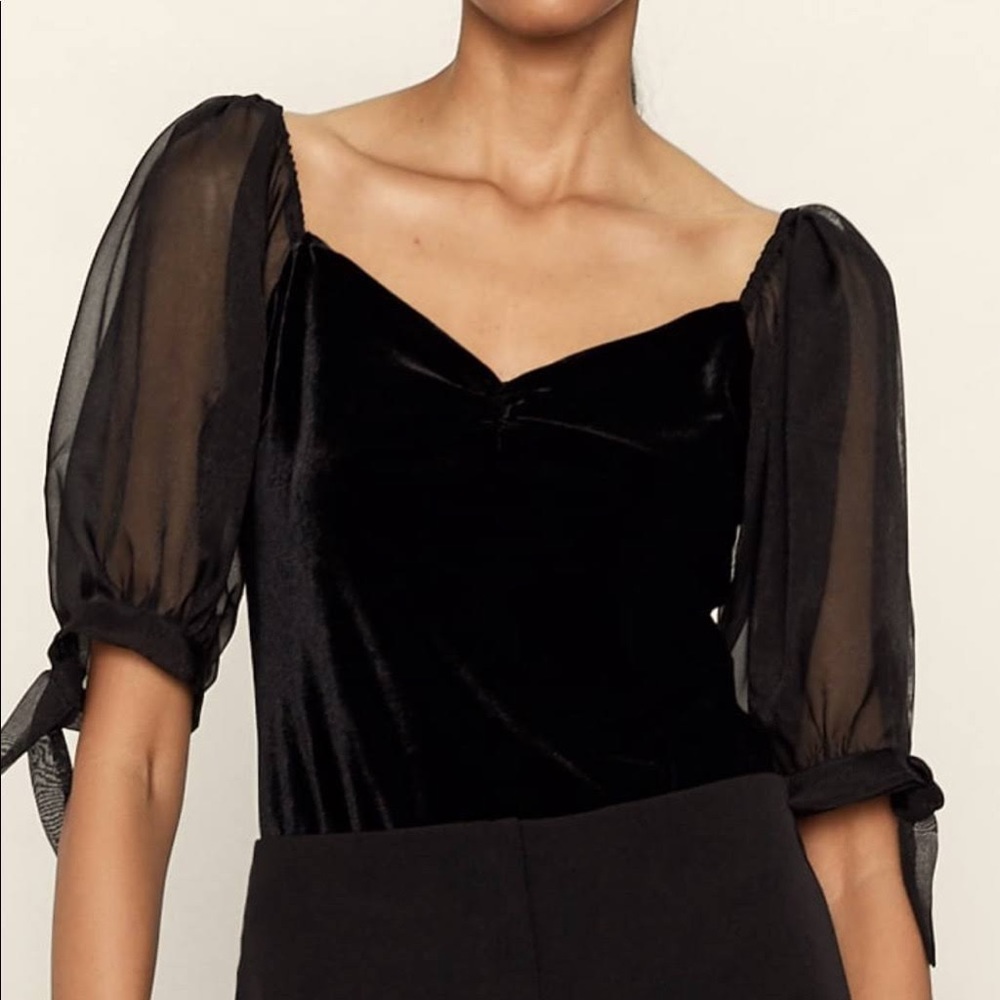 ZARA VELVET BODYSUIT - BLACK